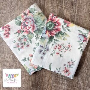 Pair of Vintage Green and Pink‎ Floral Pillowcases, Dan River
